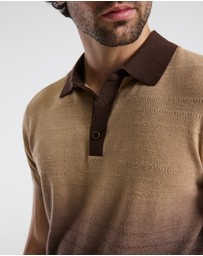 Calibre - Ombre Merino Wool Polo Neutral
