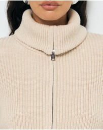 AERE - Clea Organic Cotton Zip Cardigan