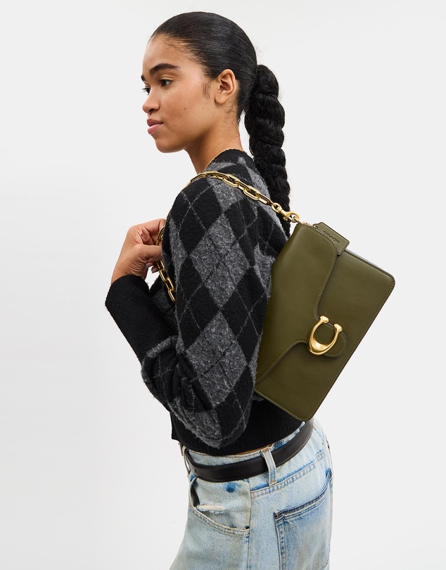 Coach - Soft Grain Leather Chain Tabby Shoulder Bag With Chain