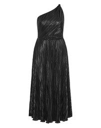 City Chic - Plus size Kamila One Shoulder Metallic Dress - black