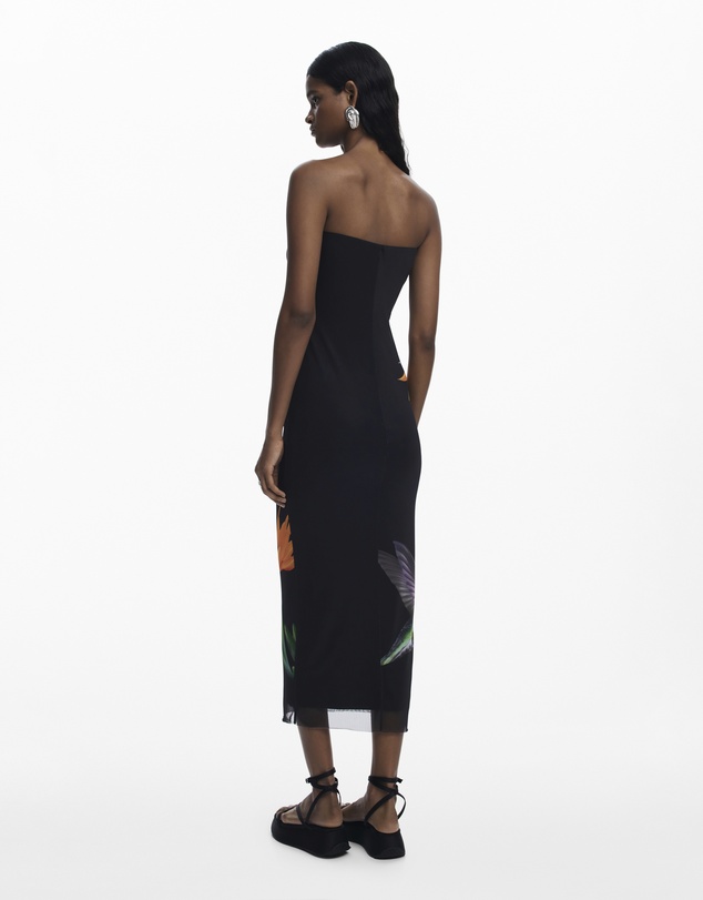Desigual - Strapless long printed Dress