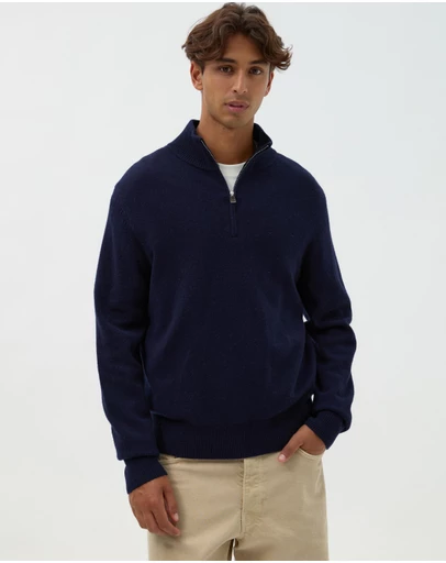 AERE - Merino Wool Quarter Zip Sweater