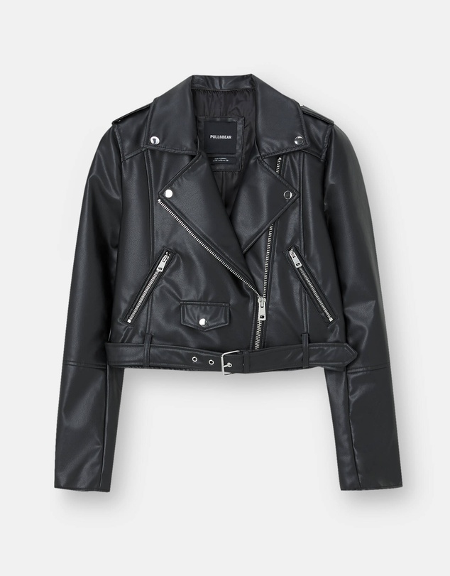 Pull&Bear - Faux Leather Biker Jacket