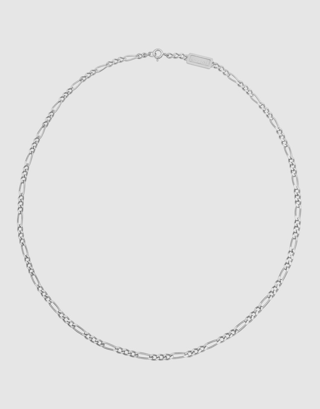 Kuzzoi - ICONIC EXCLUSIVE - Classic Figaro Chain Necklace in Oxidised 925 Sterling Silver