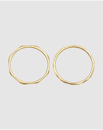 Elli Jewelry - Ring Stacking Set Modern Structured Trend in 375 Yellow Gold