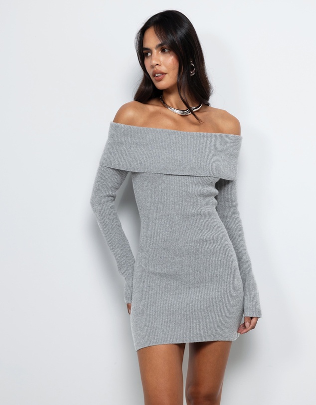 AERE - Zoe Off Shoulder Knit Mini Dress