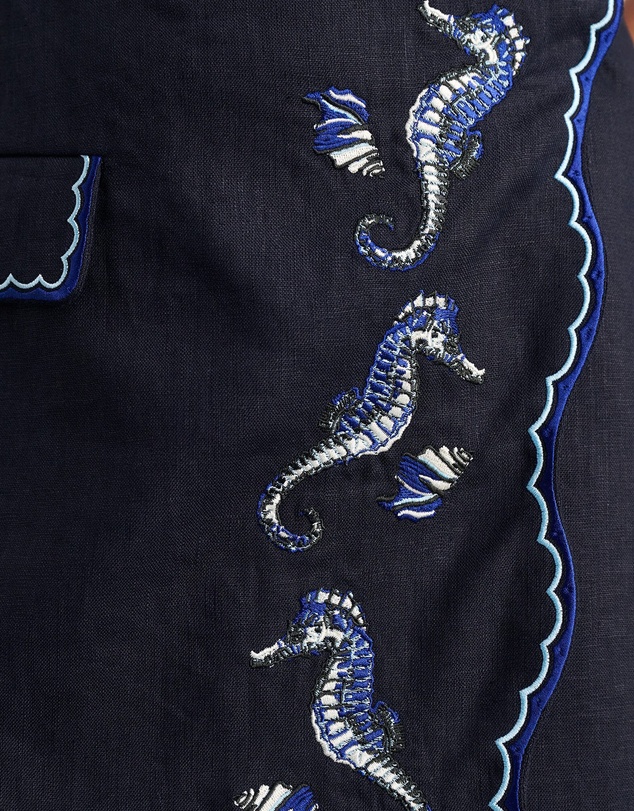 Jag - Seahorse Linen Mini Wrap Skirt
