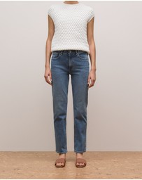 Trenery - Mid Rise Straight Leg Jean in Vintage Wash Denim