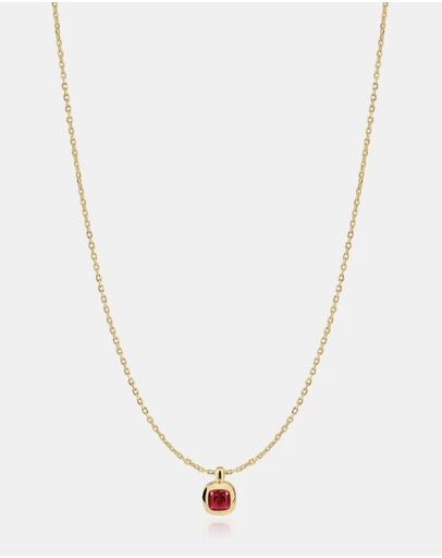 Ania Haie - Ania Haie Gold Crimson Solitaire Necklace