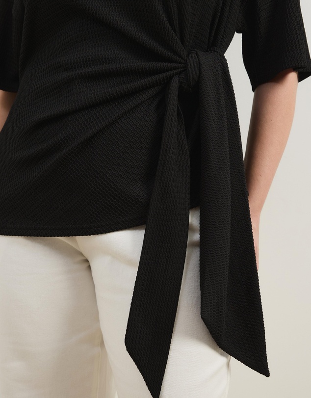 Atmos&Here Curvy - Monica Textured Tie T-Shirt