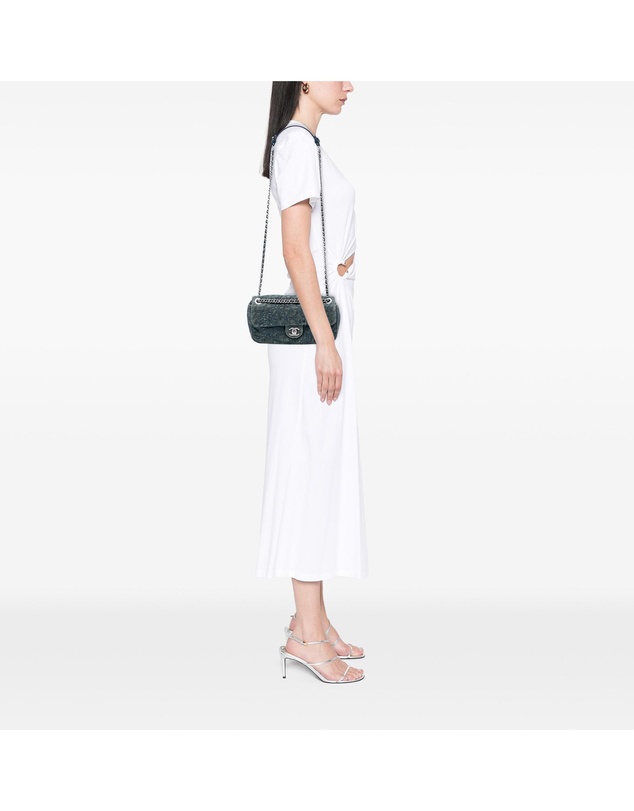 Pre-Loved by Azura Reborn - Pre-Loved Medium Embroidered Denim Camellia Flap