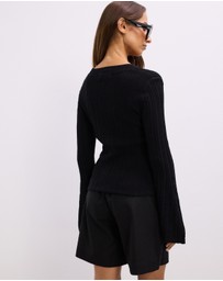 The Fated - Jamie Knit Flare Sleeve Top