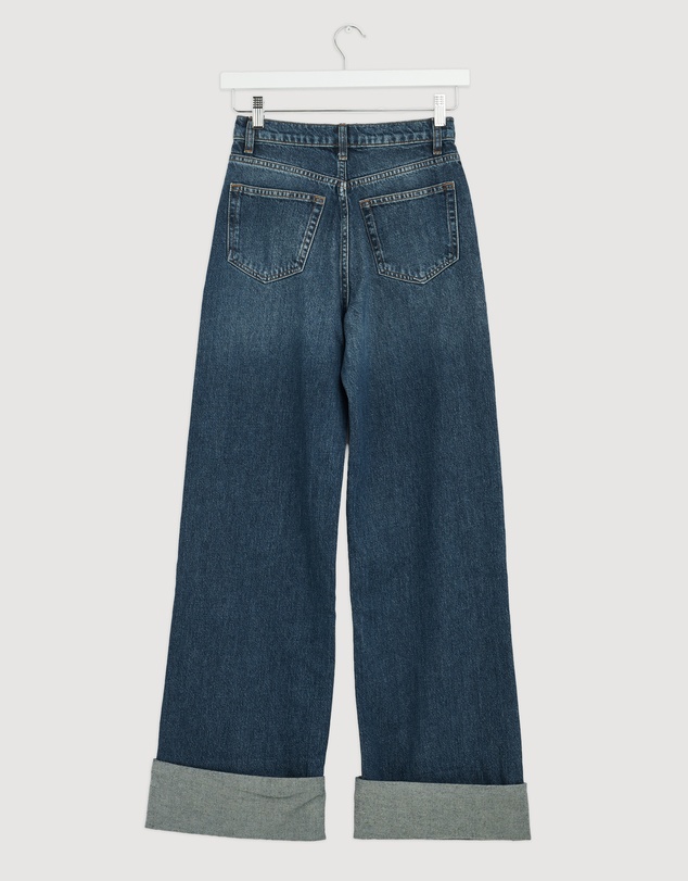 Revibe - Repaired Reformation Cary High Rise Slouchy Wide Leg Jeans - AU 6