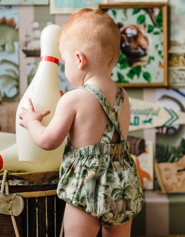 Fleur Harris - 'Prehistorica' Brontis Romper in Olive Leaf