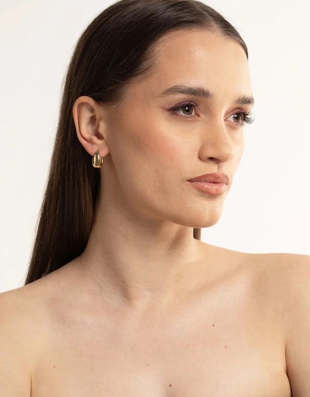 Lovisa - Gold Plated Brass Bold Tapered Hoop Earrings