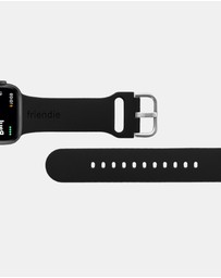 Friendie - Silicone Band with Modern Silver Buckle – The Byron – Apple Compatible