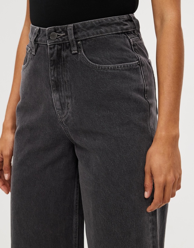 Assembly Label - Distressed Hem Wide Leg Jeans