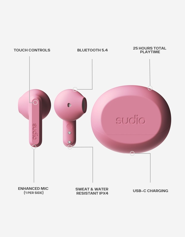 Sudio - A3 - True Wireless 5.4 Bluetooth Headphones/Earbuds