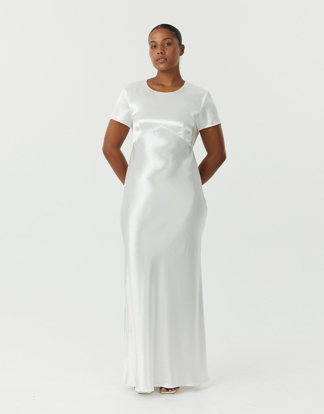 Third Form - Satin Bias Maxi Tee Dress