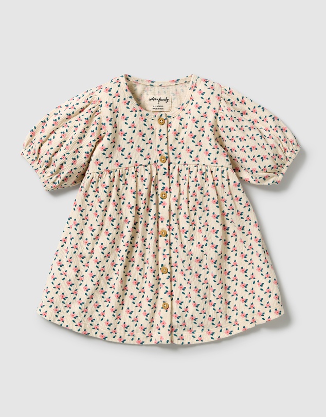 Wilson & Frenchy - Organic Crinkle Button Dress - Babies-Kids