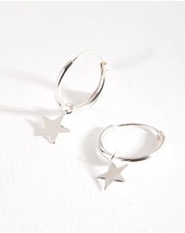 Lovisa - Sterling Silver Plain Star Dangle Hoop Earrings