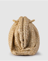 Olga Berg - Stevie Pleated Woven Clutch