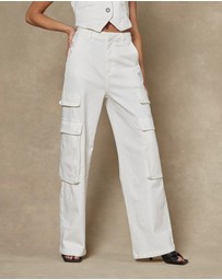 DRICOPER DENIM - Cargo Ivory Wide Leg Pants