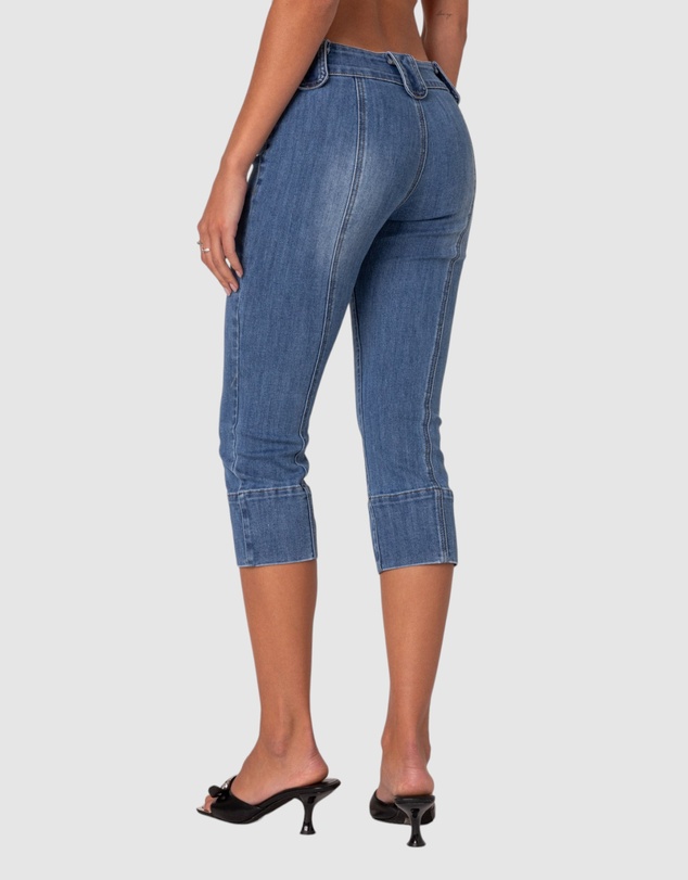 EDIKTED - Jesse Low Rise Washed Capri Jeans