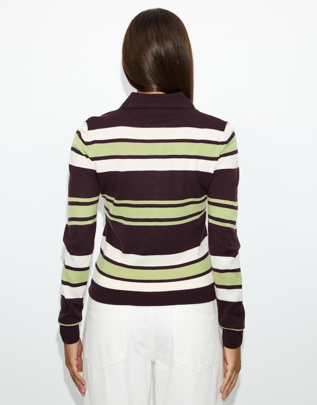 Dazie - Off Duty Striped Knit Sweater