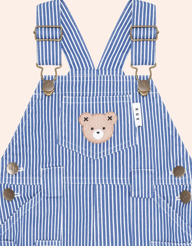 Huxbaby - Cobalt Stripe Carpenter Shortall - Babies-Kids