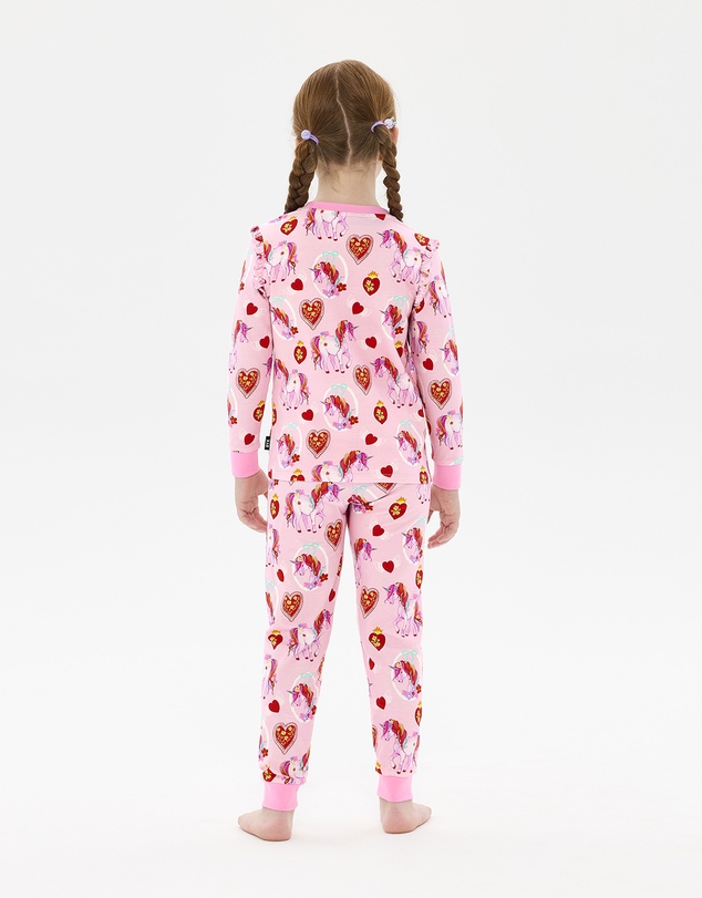 Rock Your Kid - Unicorn Hearts Frill Long Sleeve Alice Sleep Set