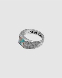 Haze & Glory - ICONIC EXCLUSIVE - Ring Men Sun and Sea Signet 925 Sterling Silver