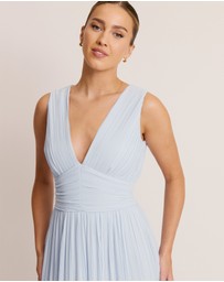 Six Stories - Pleated Plunge Maxi Dress