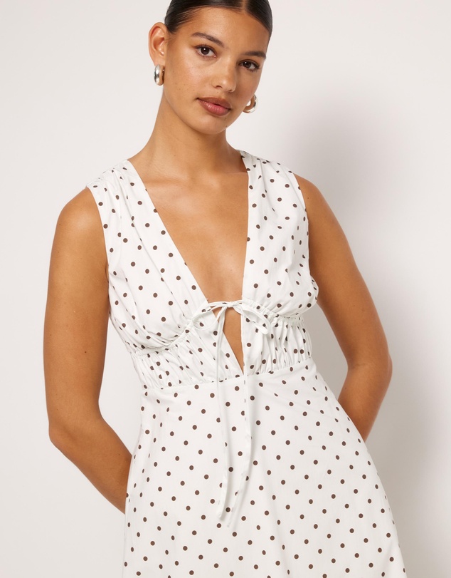 AERE - Juniper Tie Front Cotton Midi Dress