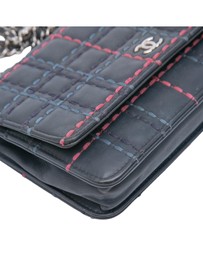 Pre-Loved by Azura Reborn - Pre-Loved CC Square Stitched Calfskin Wallet on Chain