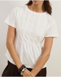 Atmos&Here - Boxy Pin Tuck T-Shirt