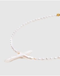 Nialaya Jewellery - Pearl Cross Choker