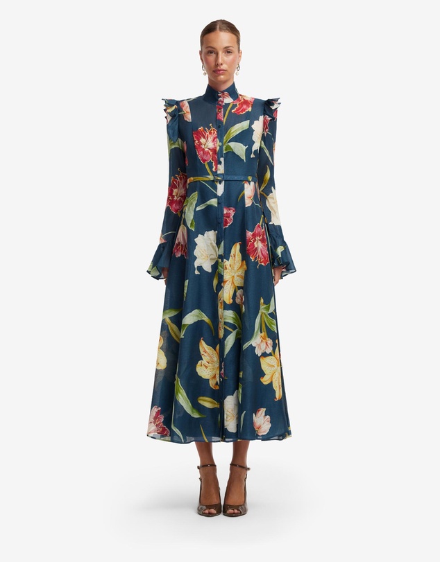 LEO LIN - Katrina Butterfly Sleeve Midi Dress