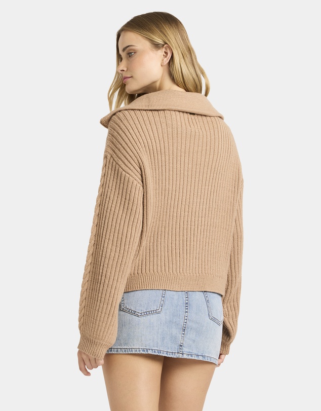 Billabong - Womens Sun Zippy V-Neck Sweatshirt