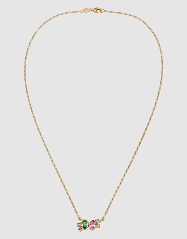 Elli Jewelry - Necklace Crystal 925 Sterling Silver Gold-Plated