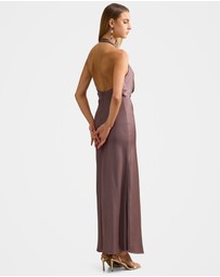 Forever New - Becca Cowl Halter Neck Satin Gown