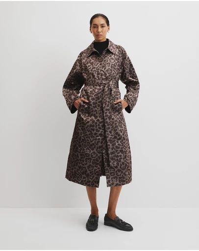 Country Road - Leopard Jacquard Coat