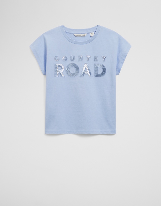 Country Road - Organically Grown Cotton Sequin Logo T-shirt
