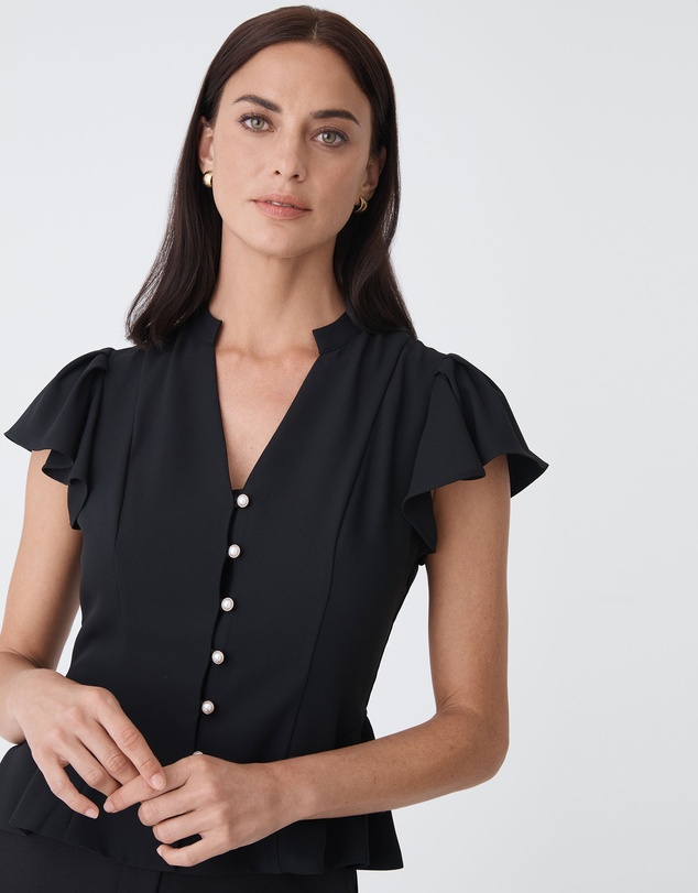 Forcast - Carissa Gathered Sleeve Top