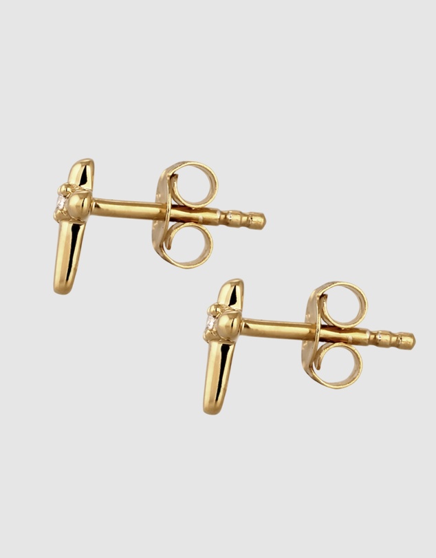 Elli Jewelry - Crystal Cross Stud Earrings in Gold-Plated 925 Silver