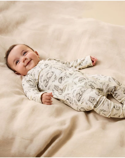 Wilson & Frenchy - Foxglove Forest Organic Zipsuit With Feet - Babies
