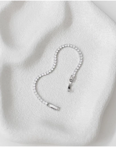 The White Collection - Abbie - Delicate Silver Tennis Bracelet
