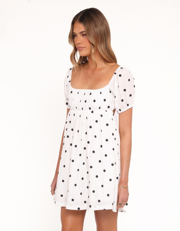Petal & Pup - Mona Mini Dress - Black Polka