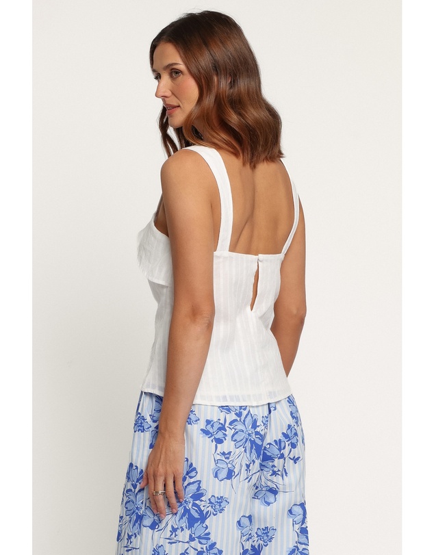 Petal & Pup - Ayden Tie Detail Top - White