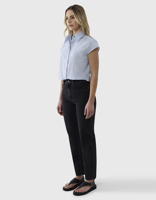 Farage - Cap Sleeve Stripe Shirt